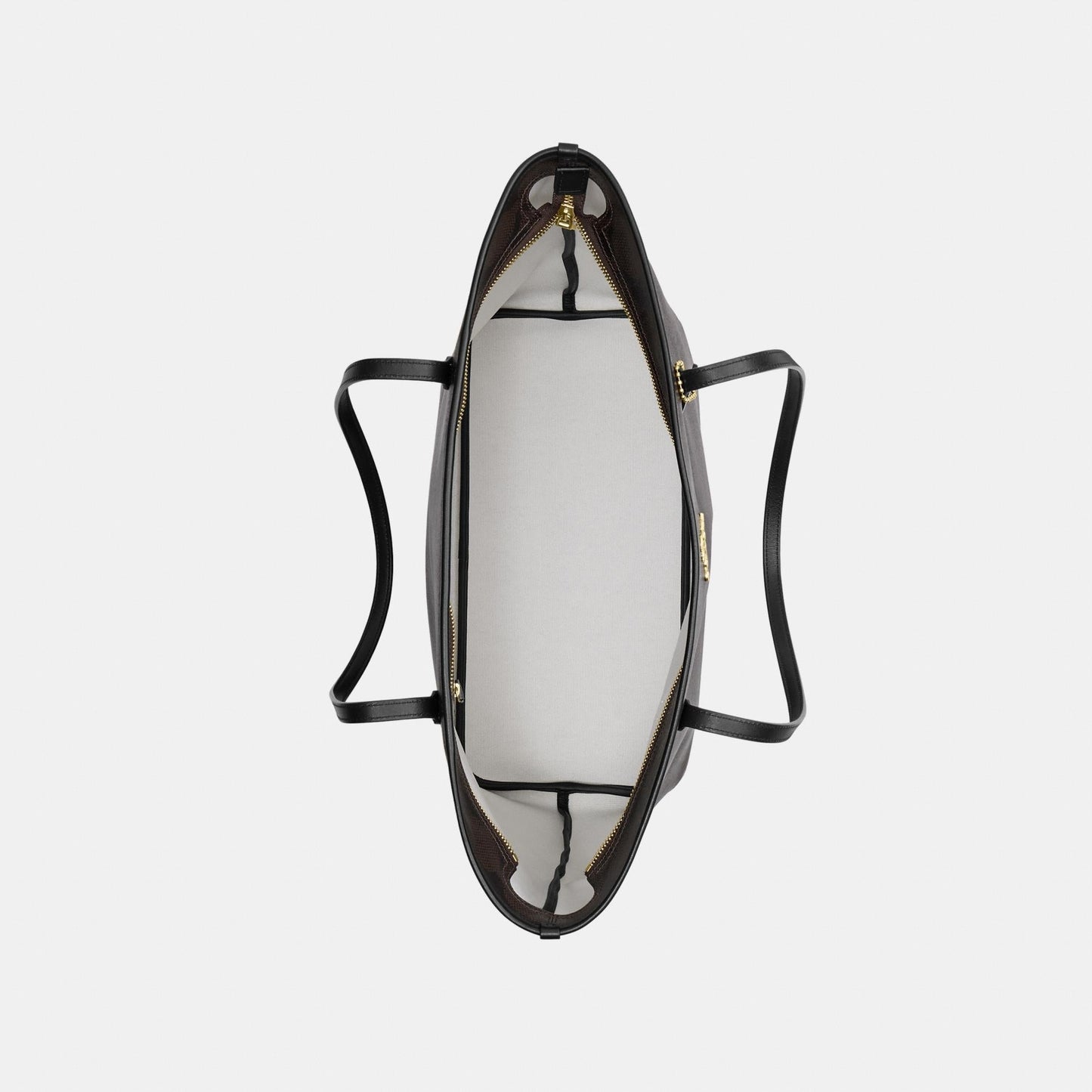 CCD66-Large City Tote Bag in Maxi Signature Canvas-Im/Walnut/Black