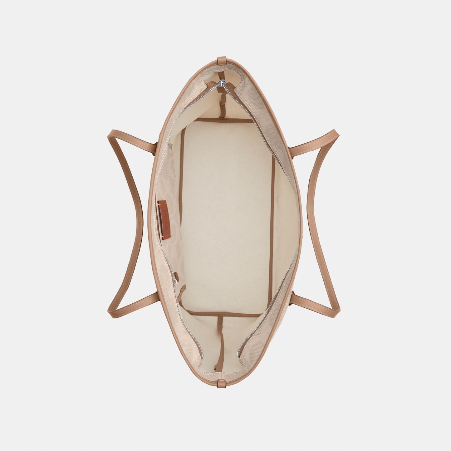 CCD66-Large City Tote Bag in Maxi Signature Canvas-Sv/Sand/Taupe