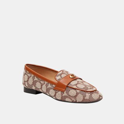 CCD68-Sculpted C Loafer in Signature Textile Jacquard-Cocoa/Burnished Amber