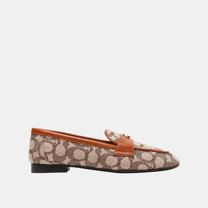 CCD68-Sculpted C Loafer in Signature Textile Jacquard-Cocoa/Burnished Amber