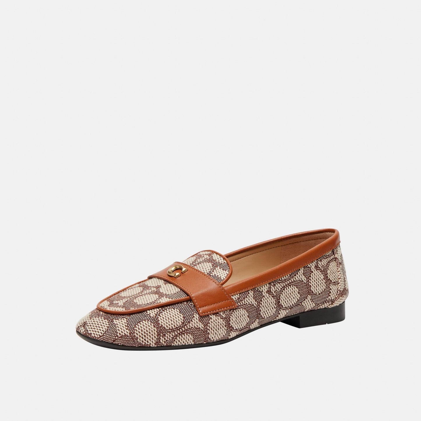 CCD68-Sculpted C Loafer in Signature Textile Jacquard-Cocoa/Burnished Amber