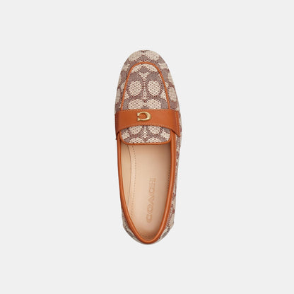 CCD68-Sculpted C Loafer in Signature Textile Jacquard-Cocoa/Burnished Amber