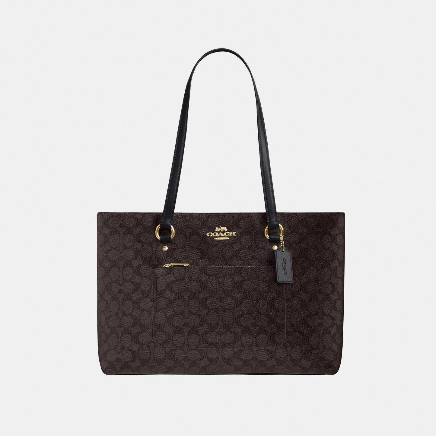 CCD69-Station Tote Bag in Signature Canvas-Im/Walnut/Black