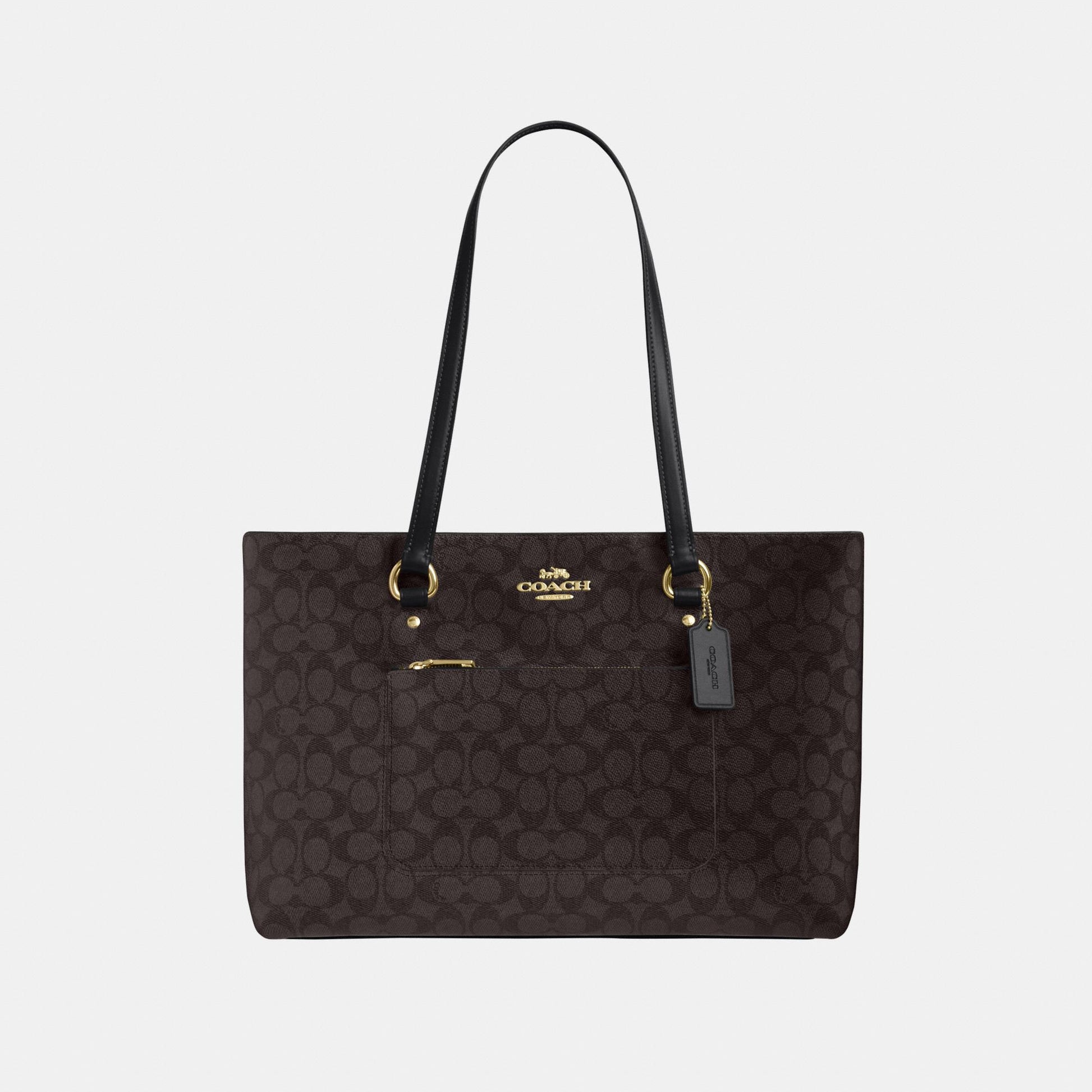 CCD69-Station Tote Bag in Signature Canvas-Im/Walnut/Black