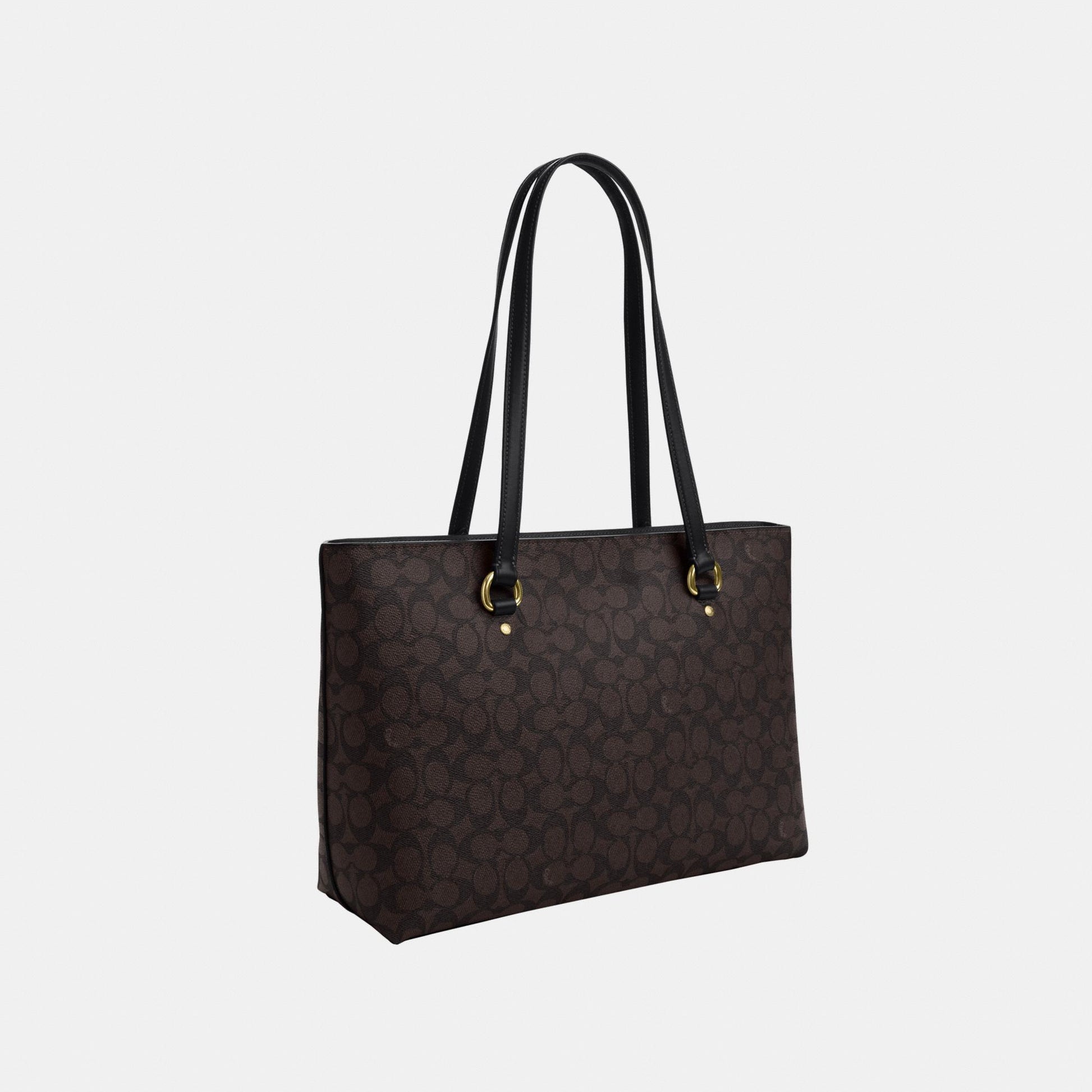 CCD69-Station Tote Bag in Signature Canvas-Im/Walnut/Black