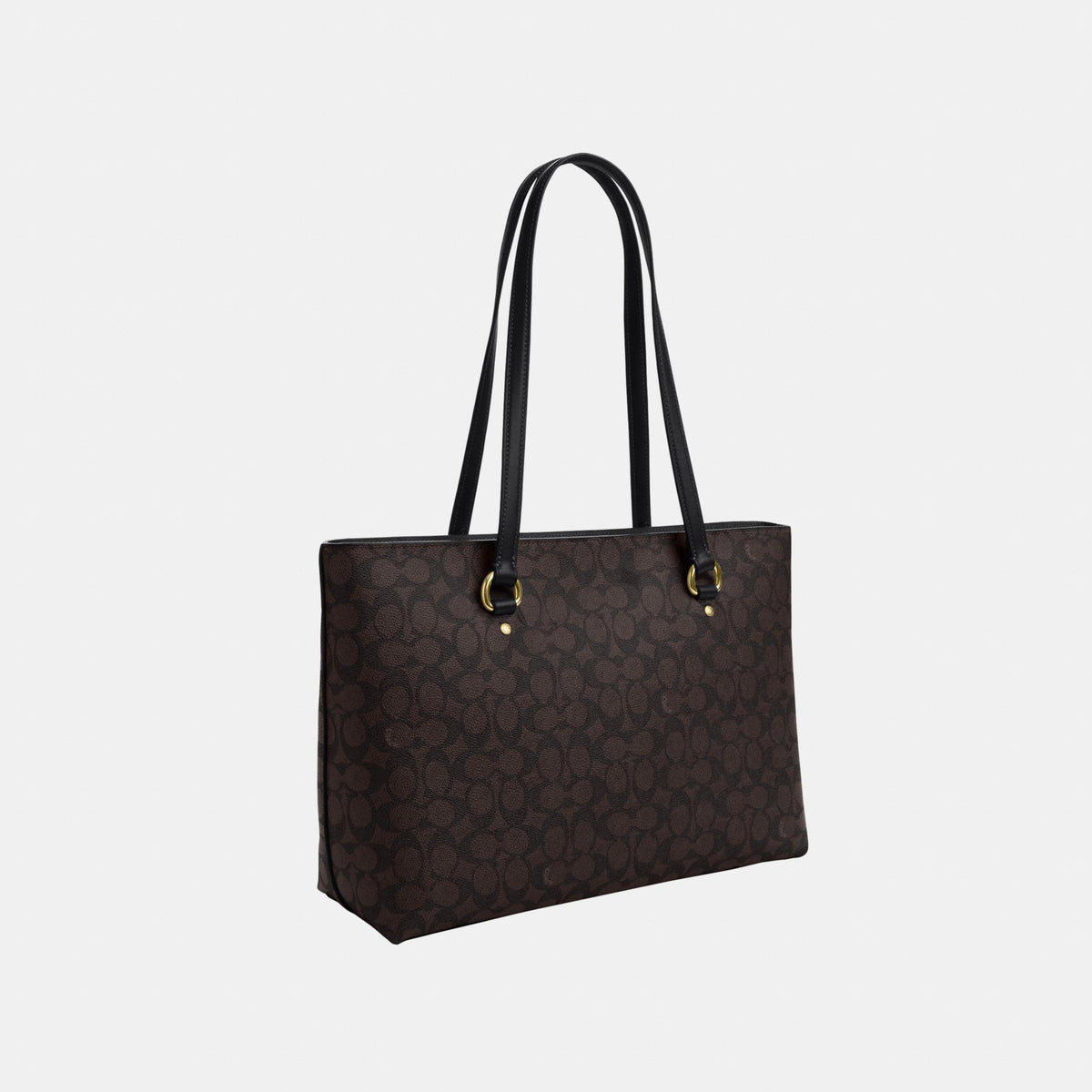 CCD69-Station Tote Bag in Signature Canvas-Im/Walnut/Black