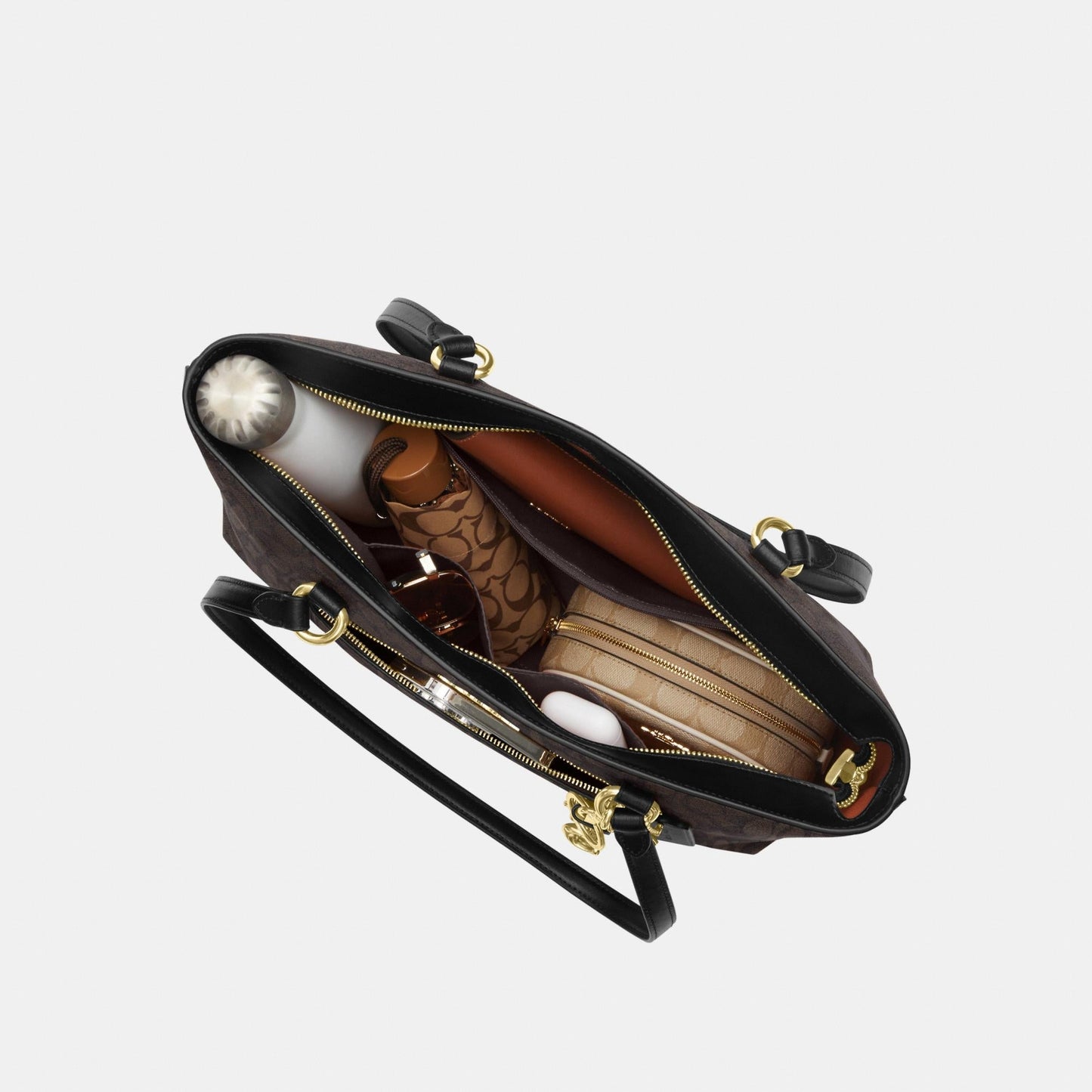 CCD69-Station Tote Bag in Signature Canvas-Im/Walnut/Black