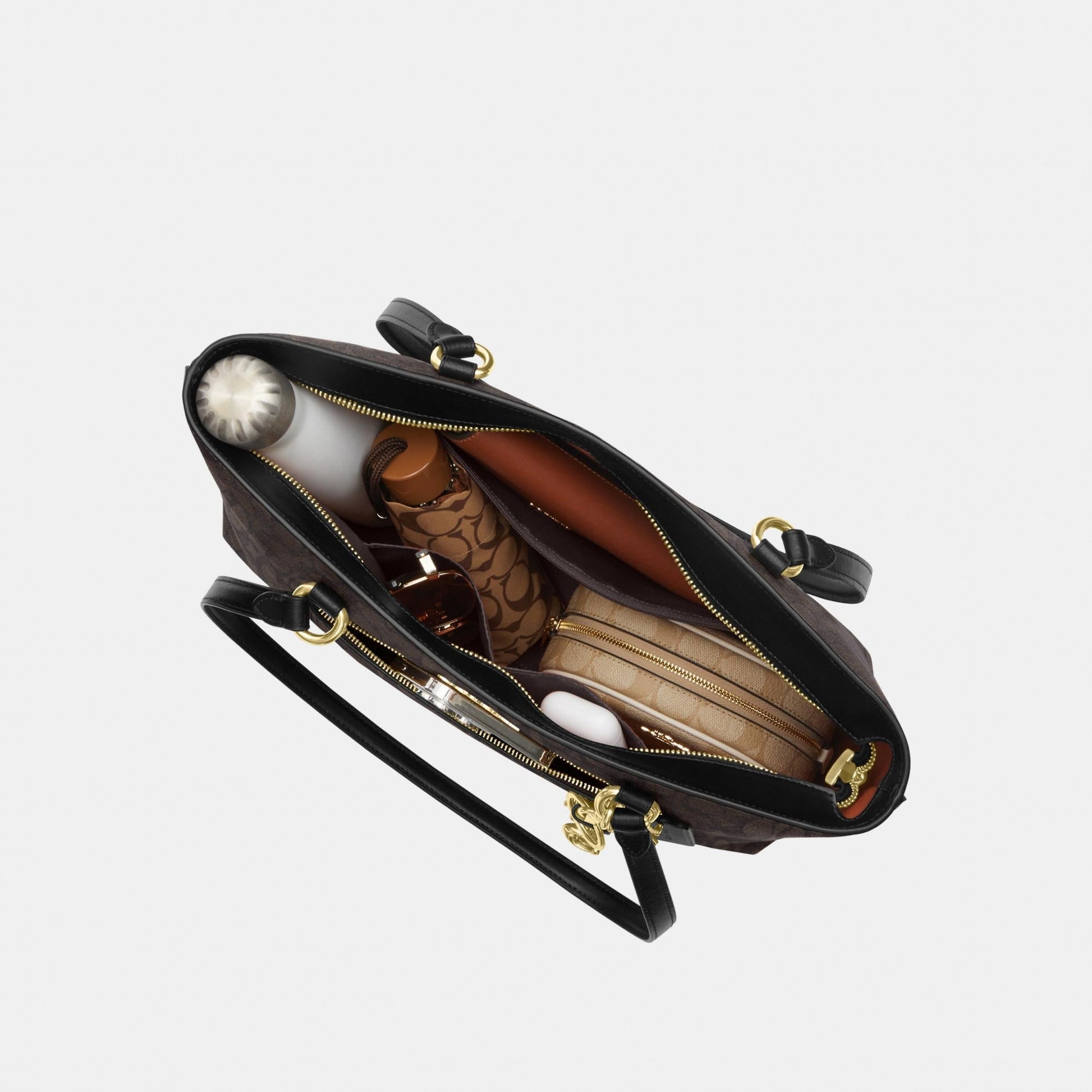 CCD69-Station Tote Bag in Signature Canvas-Im/Walnut/Black