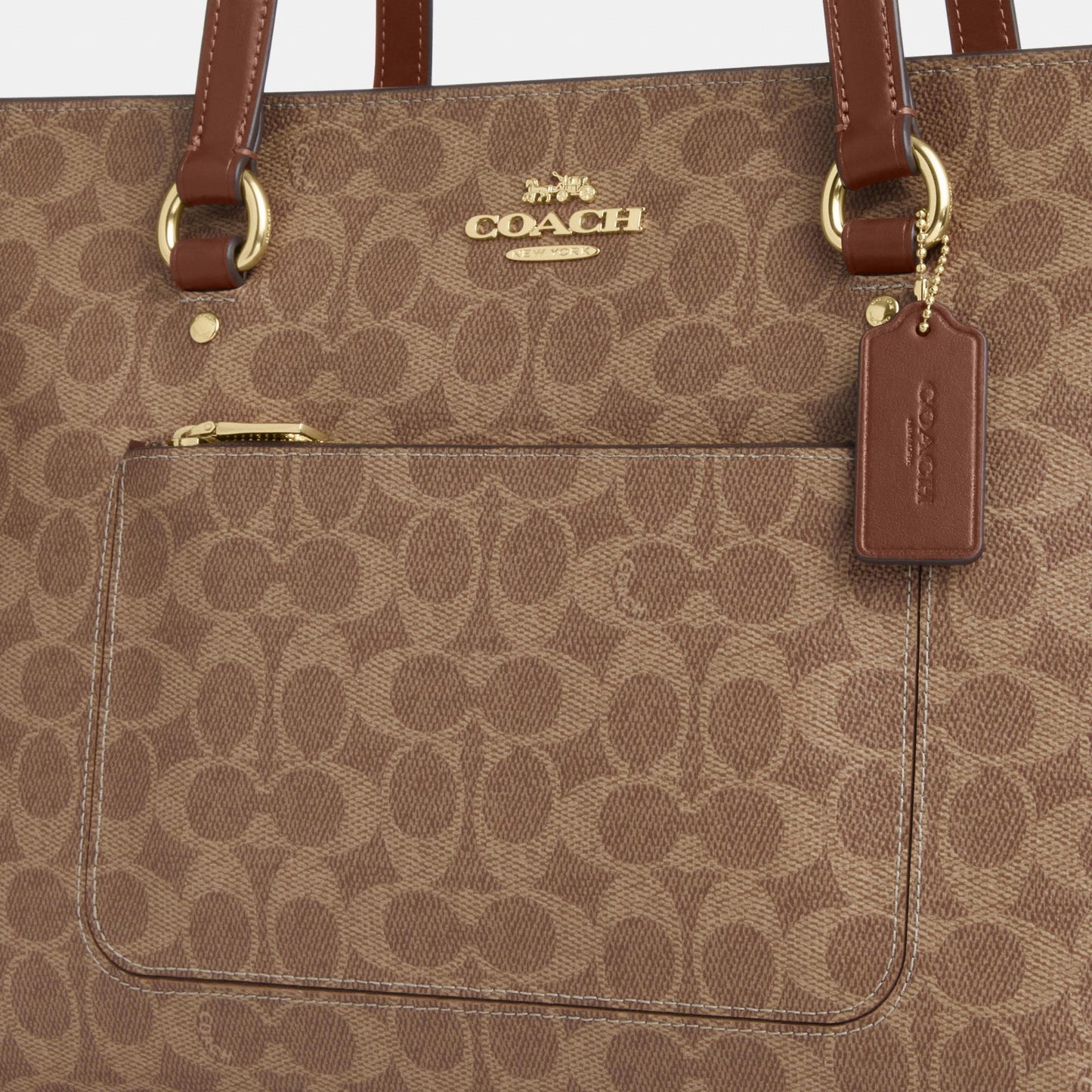 CCD69-Station Tote Bag in Signature Canvas-Im/Tan/Brown