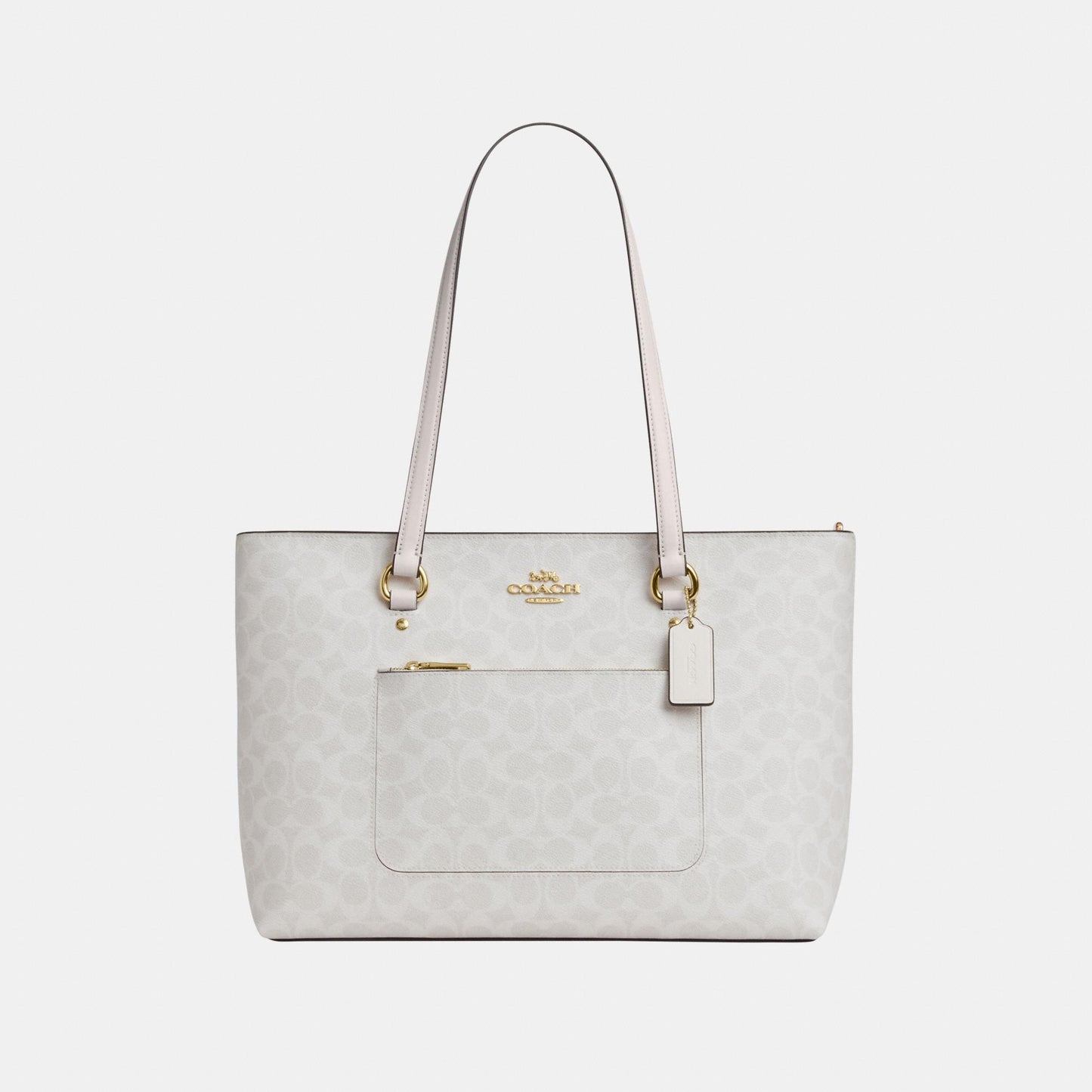 CCD69-Station Tote Bag in Signature Canvas-Im/White/Chalk