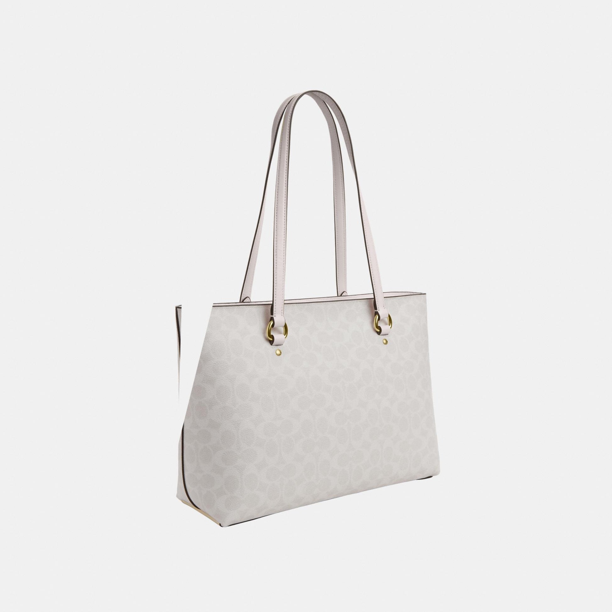 CCD69-Station Tote Bag in Signature Canvas-Im/White/Chalk