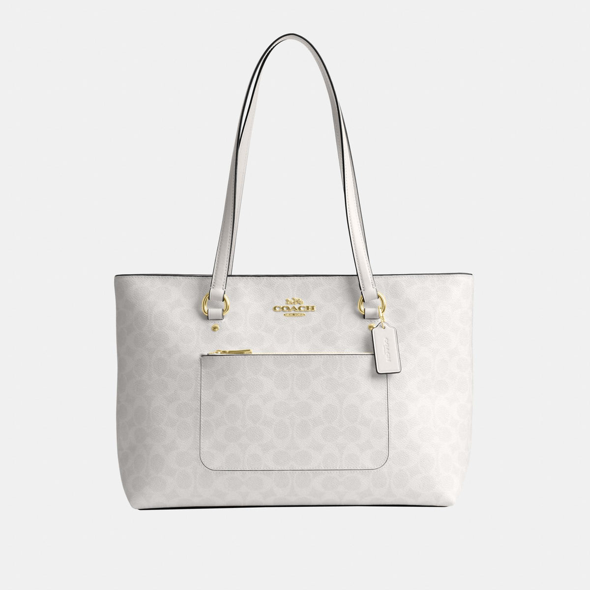 CCD69-Station Tote Bag in Signature Canvas-Im/White/Chalk