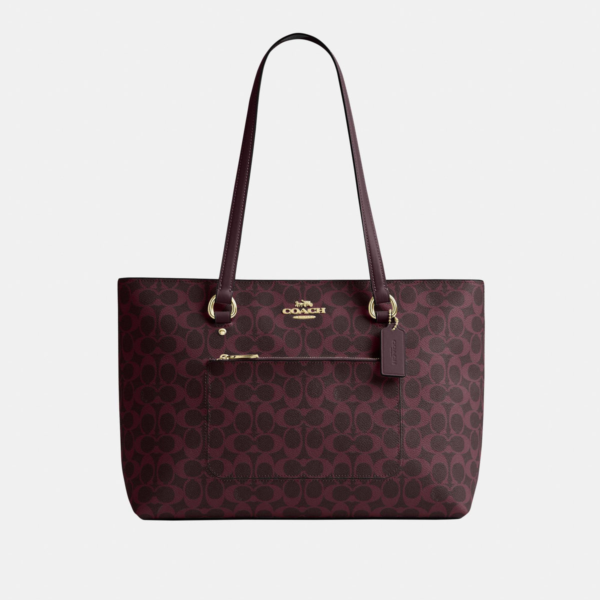 CCD69-Station Tote Bag in Signature Canvas-Im/Black Currant