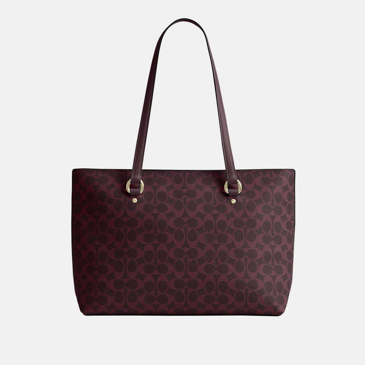 CCD69-Station Tote Bag in Signature Canvas-Im/Black Currant