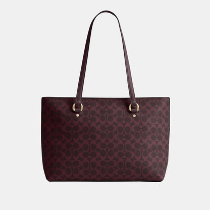CCD69-Station Tote Bag in Signature Canvas-Im/Black Currant