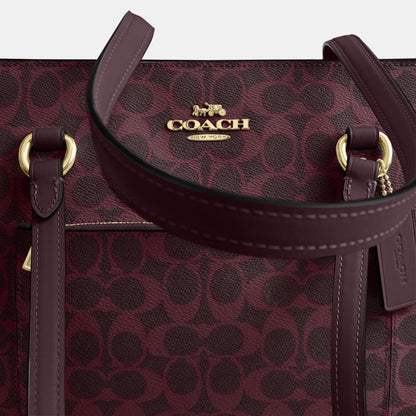 CCD69-Station Tote Bag in Signature Canvas-Im/Black Currant