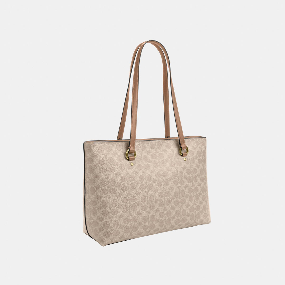 CCD69-Station Tote Bag in Signature Canvas-Sv/Sand/Taupe