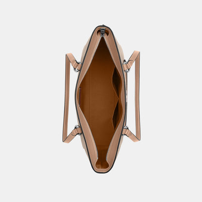 CCD69-Station Tote Bag in Signature Canvas-Sv/Sand/Taupe