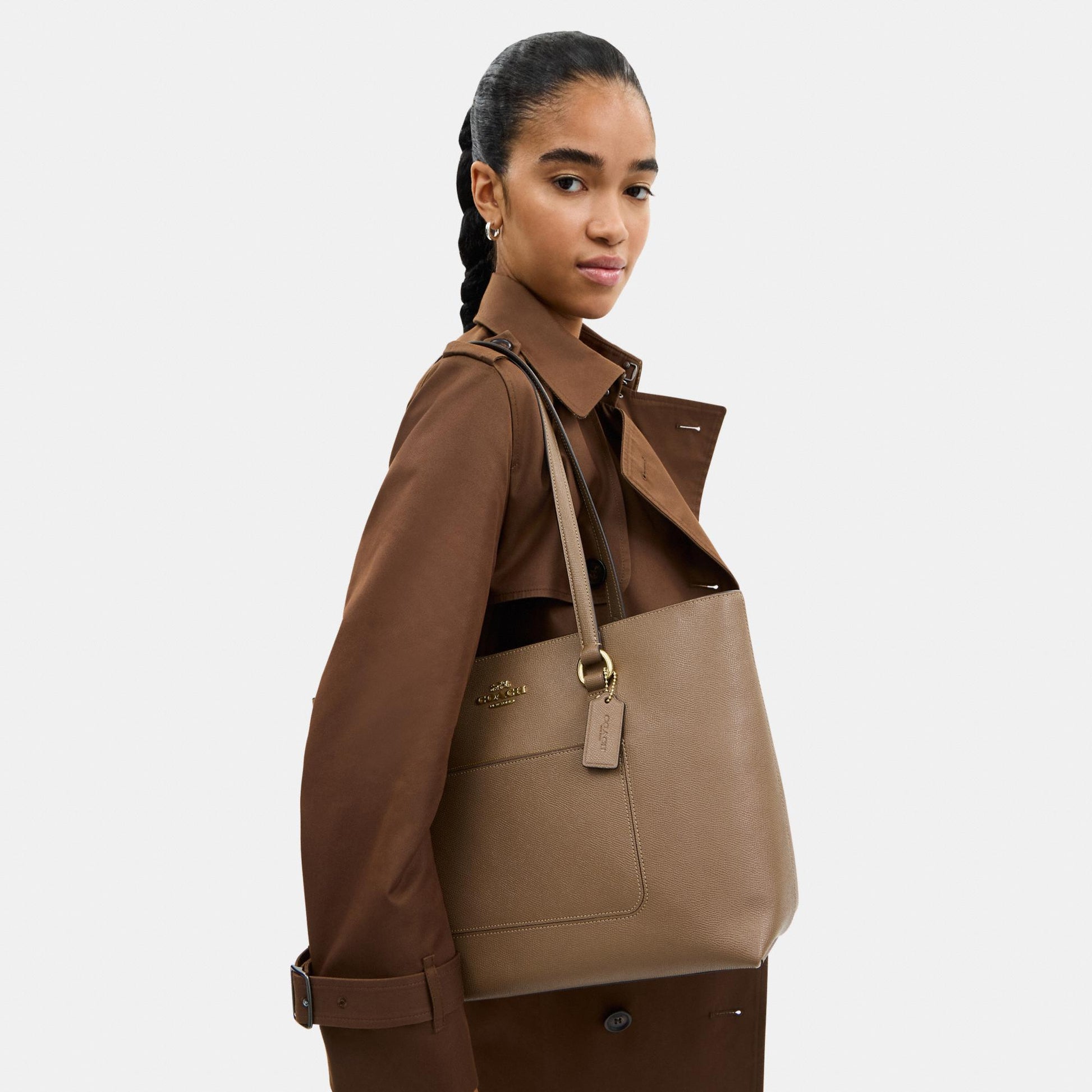 CCD71-Station Tote Bag-Im/Dark Stone