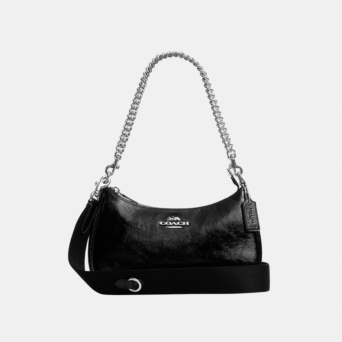 CCD78-Teri Shoulder Bag with Pouch-Sv/Black
