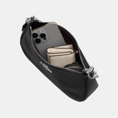 CCD78-Teri Shoulder Bag with Pouch-Sv/Black