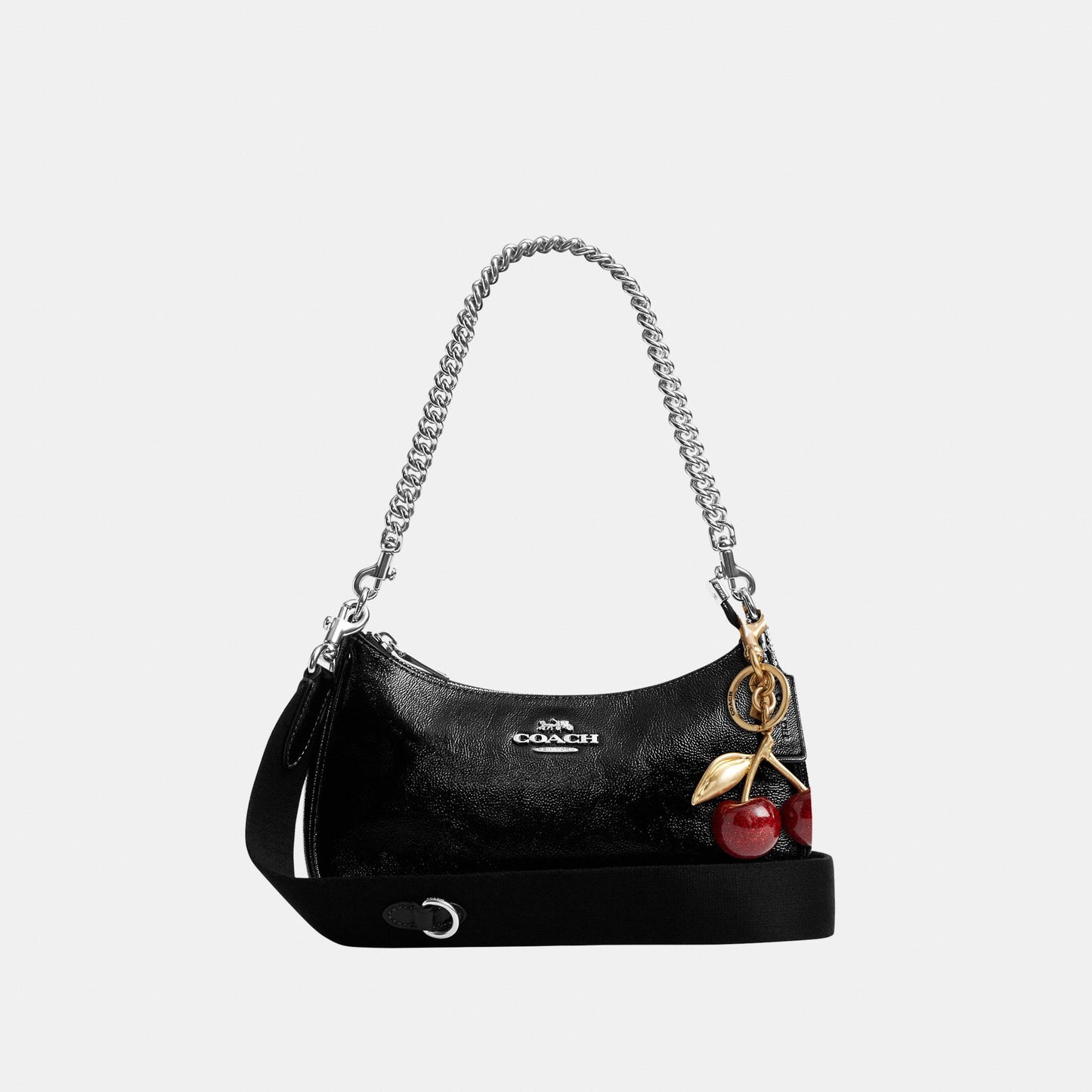 CCD78-Teri Shoulder Bag with Pouch-Sv/Black