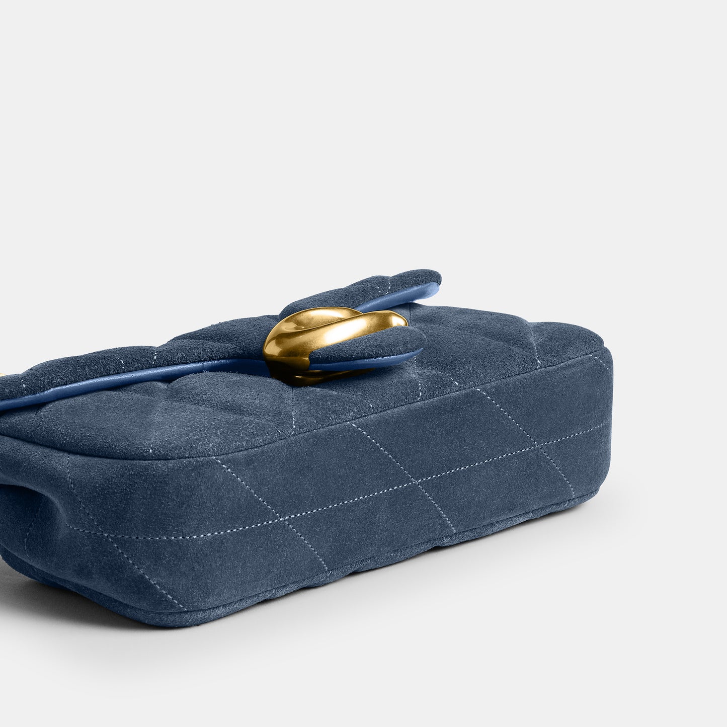 CCD85-Tabby Chain Crossbody Bag 19 with Quilting-B4/Light Denim