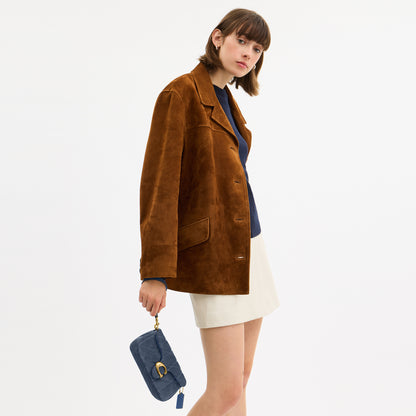 CCD85-Tabby Chain Crossbody Bag 19 with Quilting-B4/Light Denim