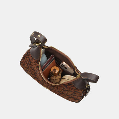 CCE49-Ella Shoulder Bag in Signature Chenille-Im/Truffle