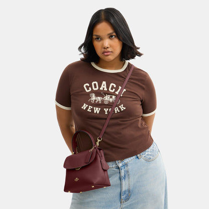 CCE54-Emory Top Handle Bag-Im/Maroon