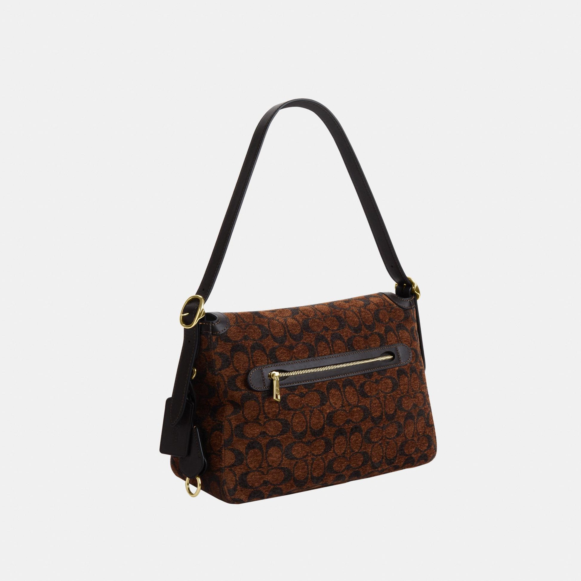 CCE58-Etta Flap Bag in Signature Chenille-Im/Truffle
