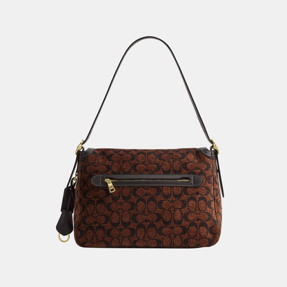 CCE58-Etta Flap Bag in Signature Chenille-Im/Truffle