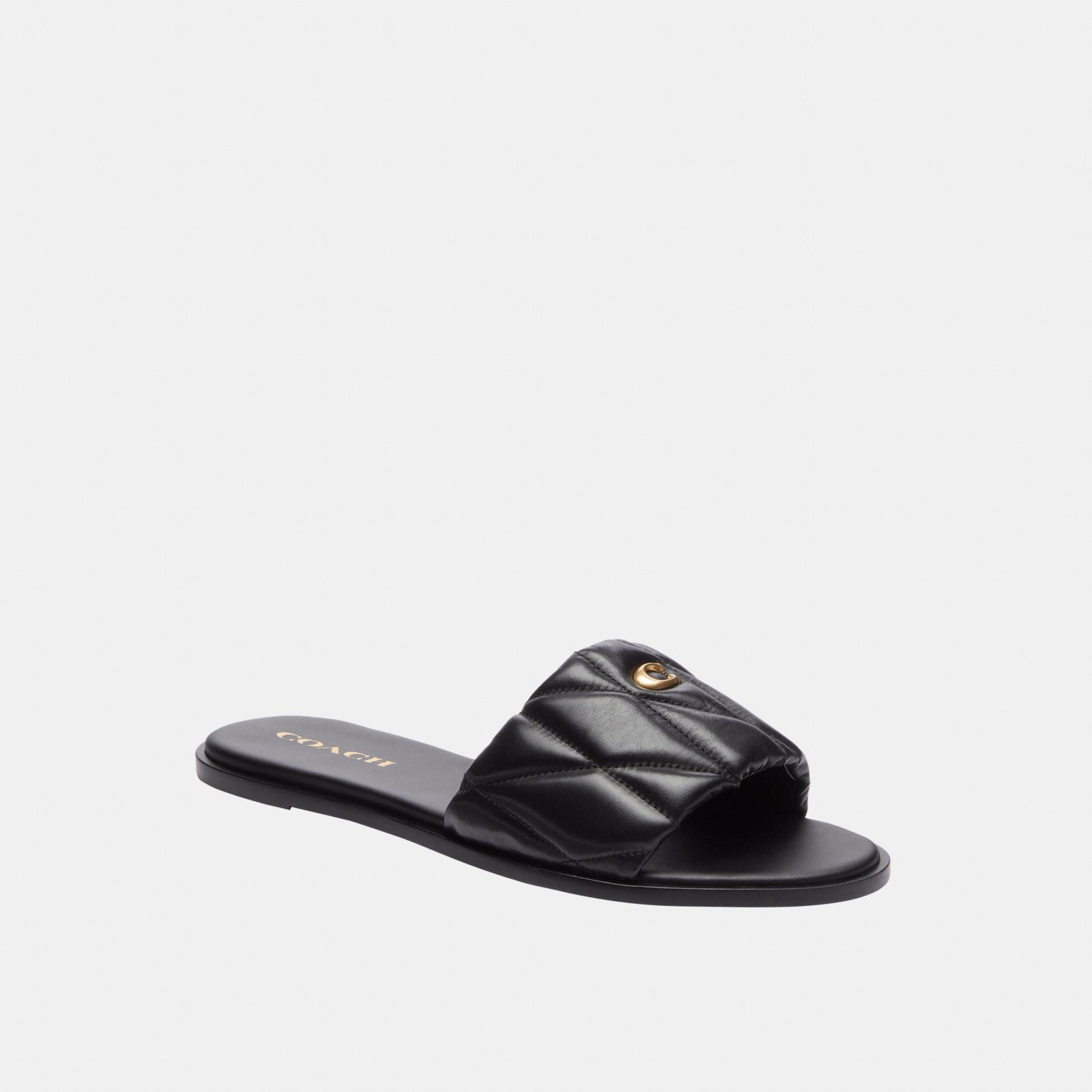 CCM04-Holly Sandal with Quilting-Black