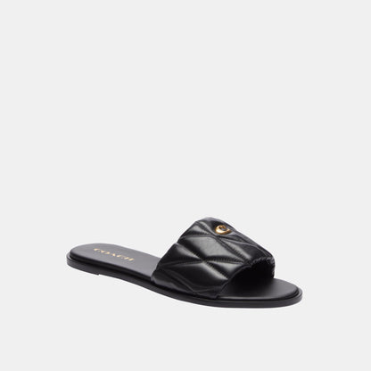 CCM04-Holly Sandal with Quilting-Black