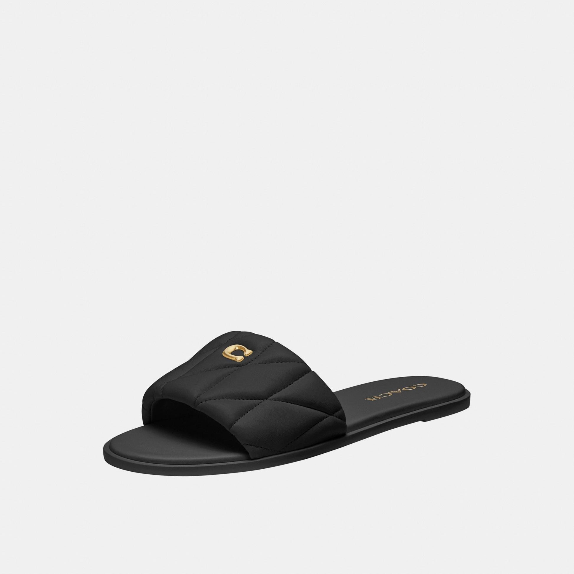 CCM04-Holly Sandal with Quilting-Black