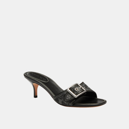 CCM11-Margot Sandal in Crystal Signature Jacquard-Black