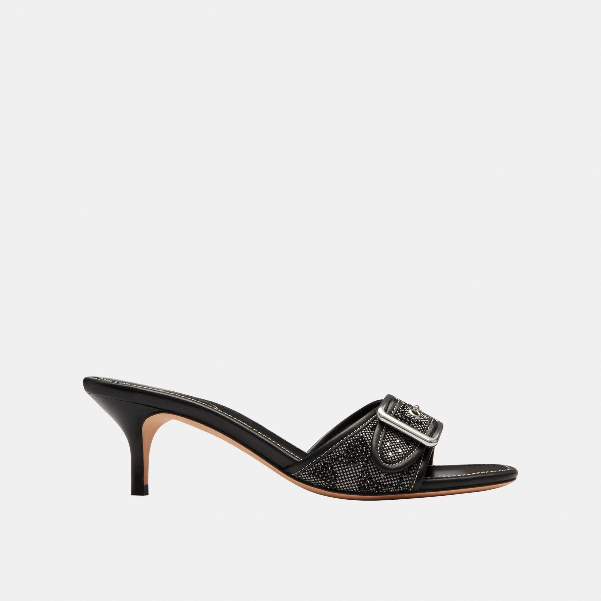 CCM11-Margot Sandal in Crystal Signature Jacquard-Black