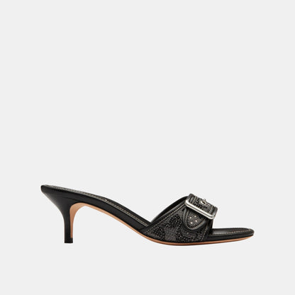 CCM11-Margot Sandal in Crystal Signature Jacquard-Black