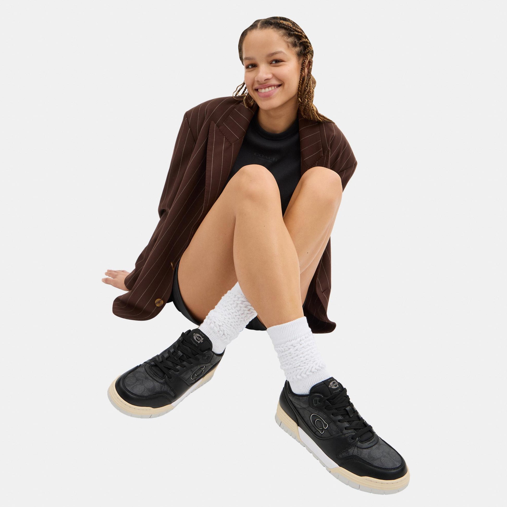 CCN65-Soho Sneaker with Signature Canvas-Charcoal/Black