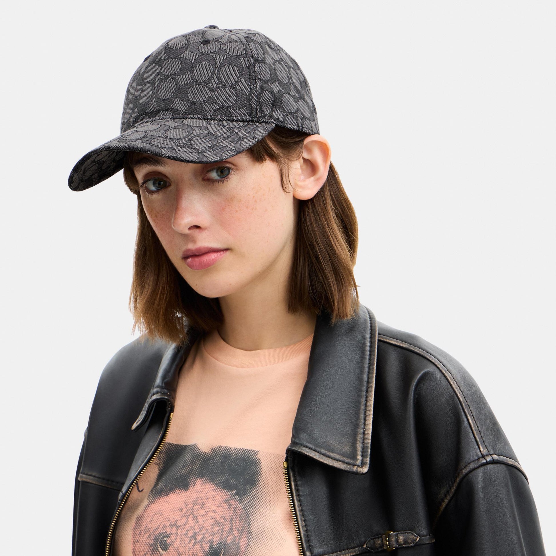 CCN92-Signature C Jacquard Baseball Cap-Charcoal