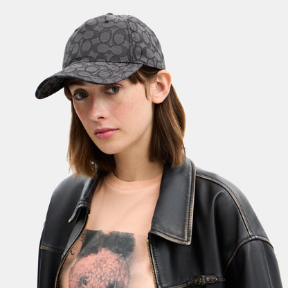 CCN92-Signature C Jacquard Baseball Cap-Charcoal