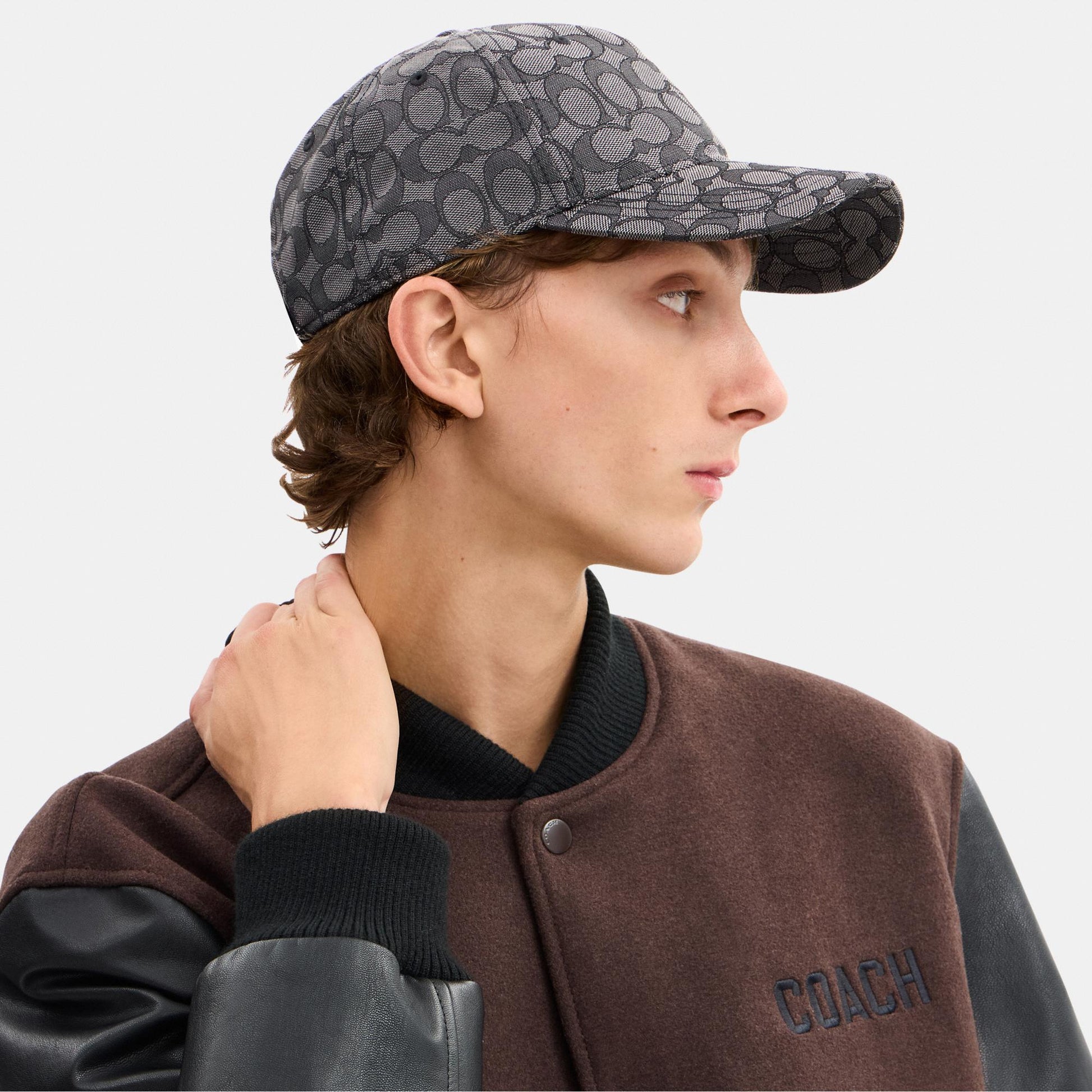 CCN92-Signature C Jacquard Baseball Cap-Charcoal