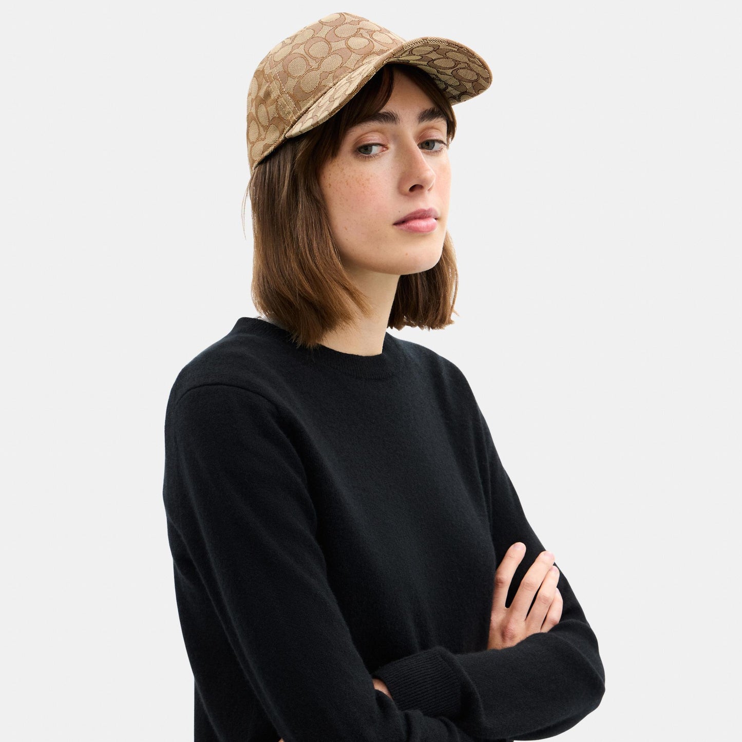 CCN92-Signature C Jacquard Baseball Cap-Tan