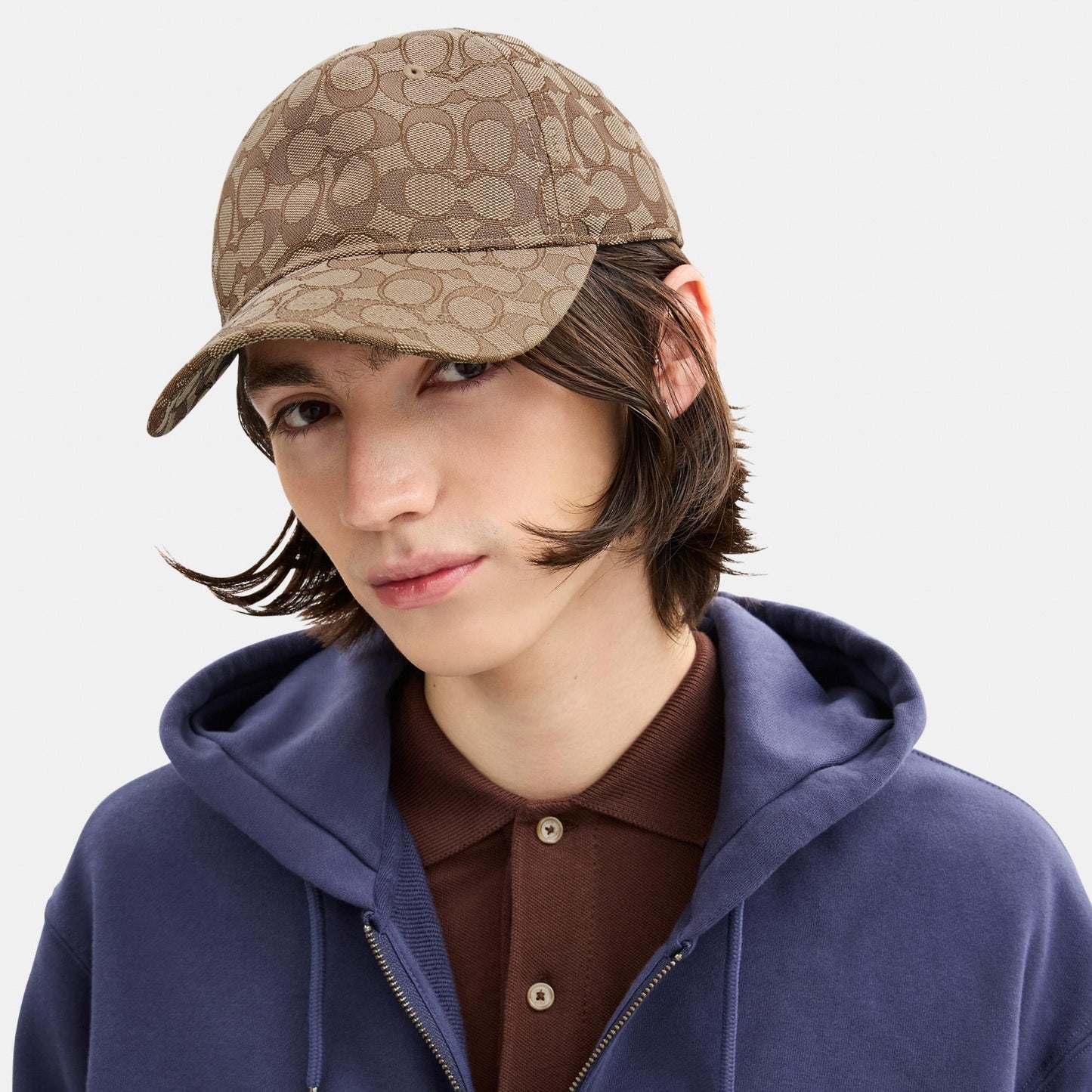 CCN92-Signature C Jacquard Baseball Cap-Tan