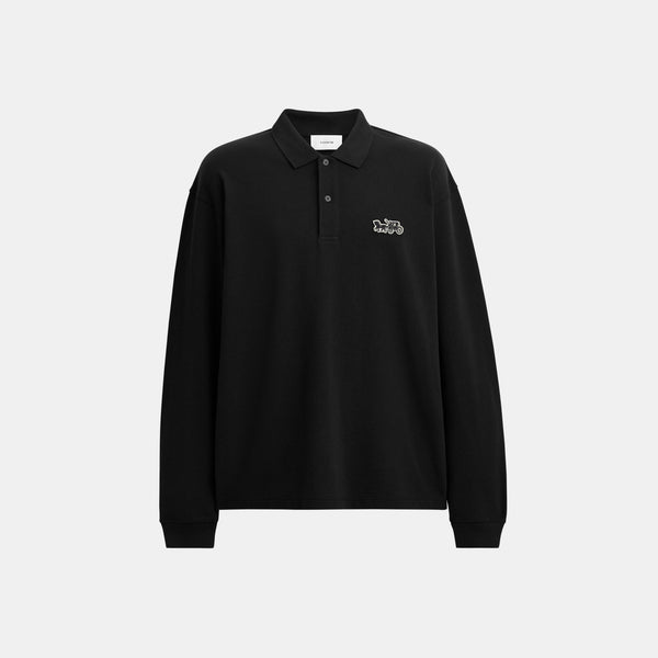 Horse And Carriage Long Sleeve Polo