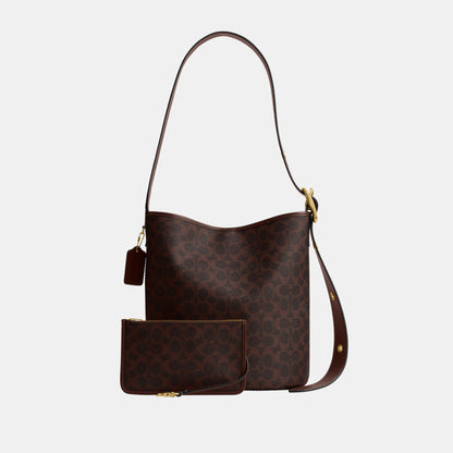 CCT55-Bleecker Bucket Bag In Signature Canvas-B4/Maple Maple