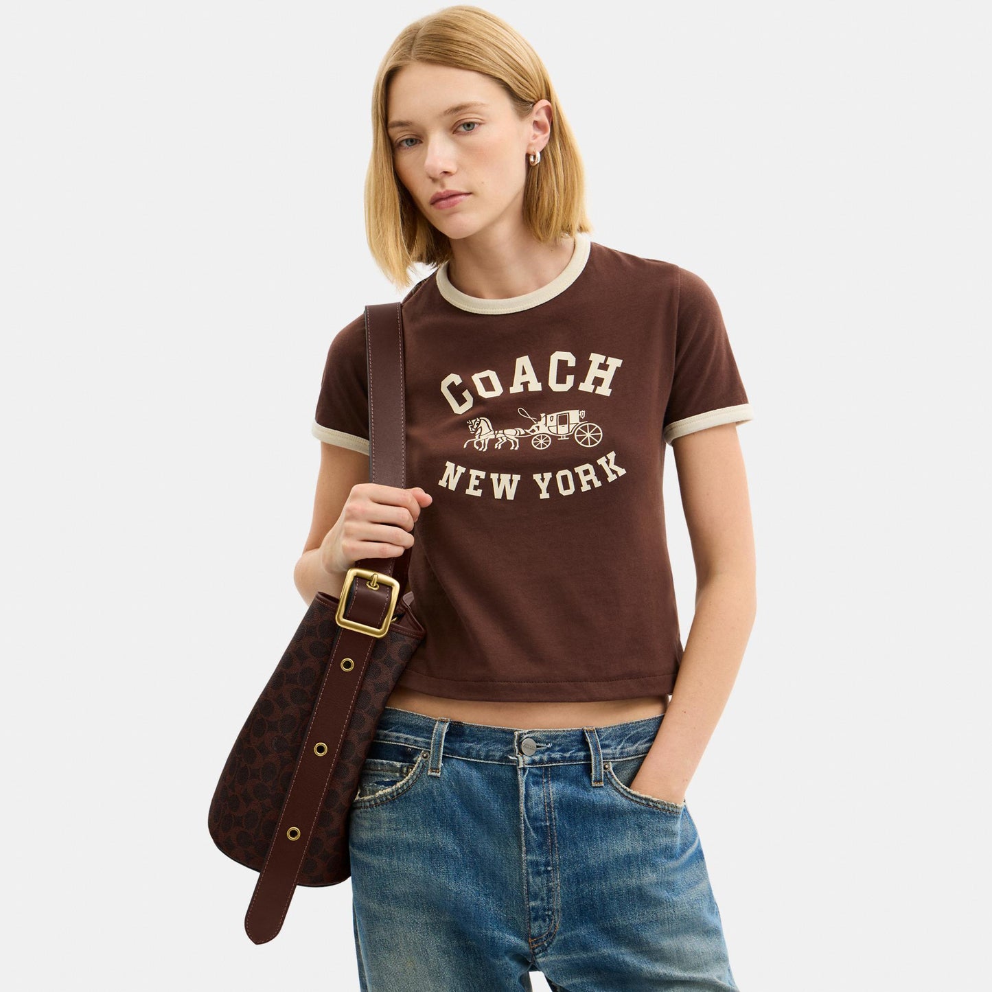 CCT55-Bleecker Bucket Bag In Signature Canvas-B4/Maple Maple