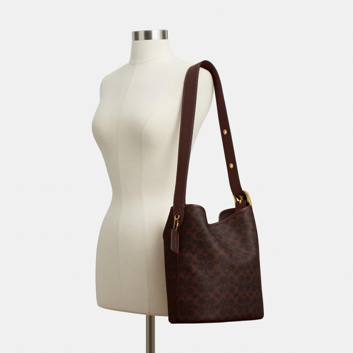 CCT55-Bleecker Bucket Bag In Signature Canvas-B4/Maple Maple