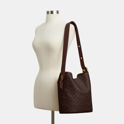 CCT55-Bleecker Bucket Bag In Signature Canvas-B4/Maple Maple