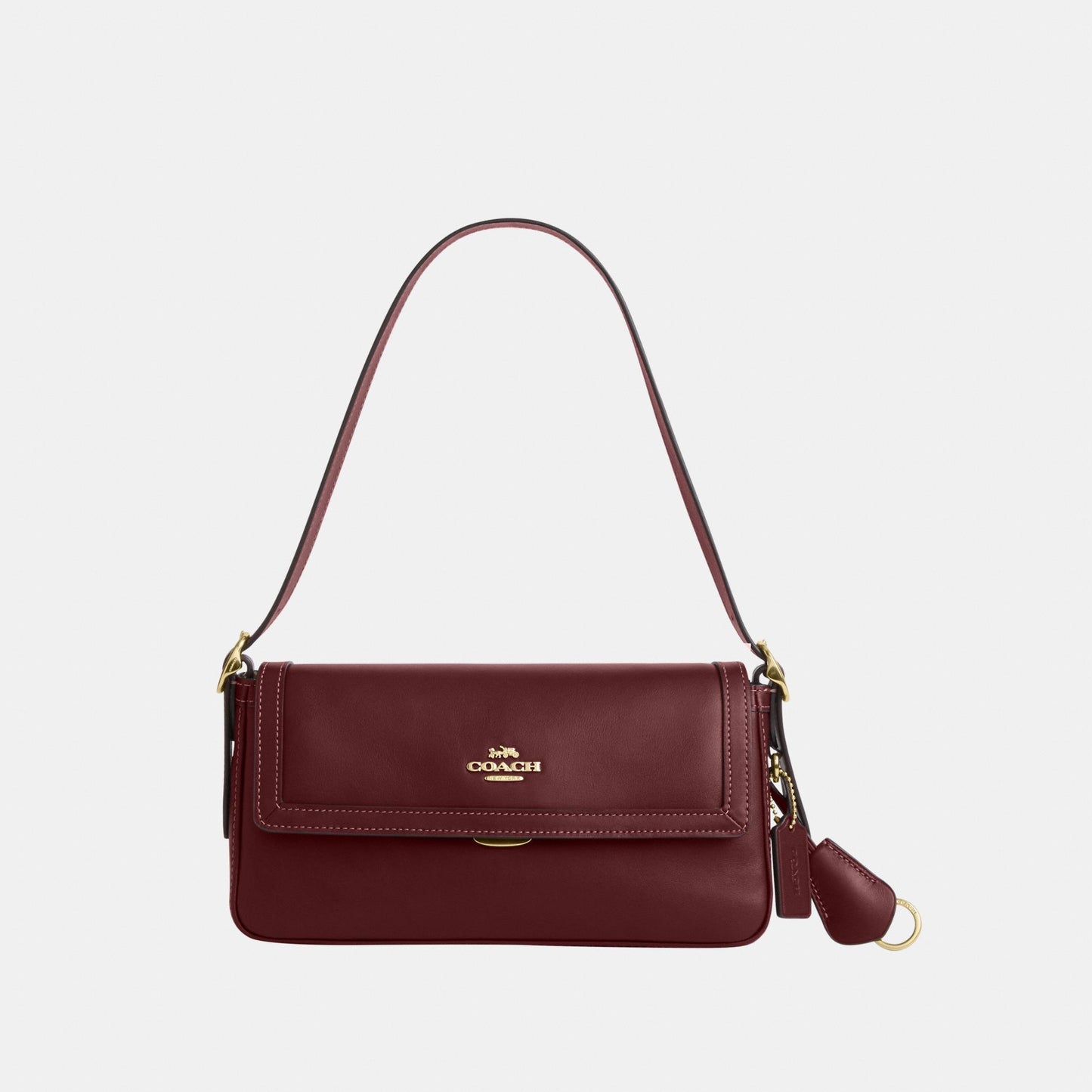 CCV63-Etta Small Flap Shoulder Bag-Im/Maroon